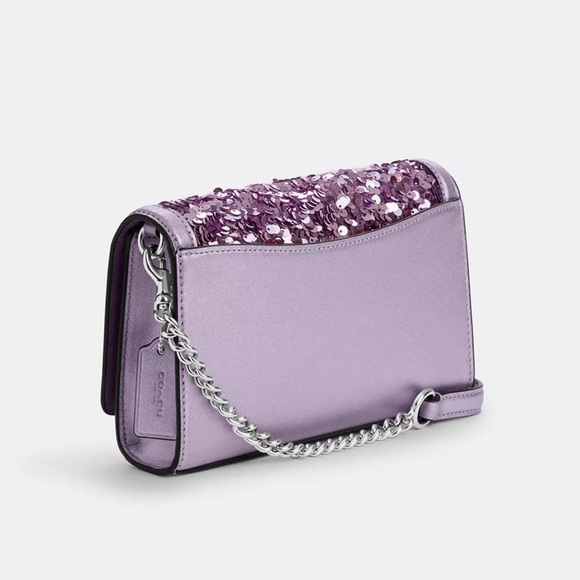 NWT COACH Lilac Flap Clutch Crossbody - Picture 5 of 10